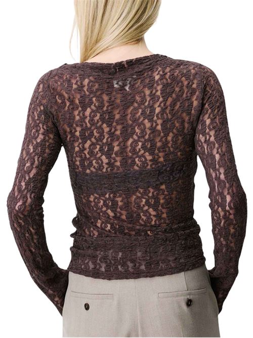 Top in pizzo drappeggiato Grace & Mila | FW2617050CHOC